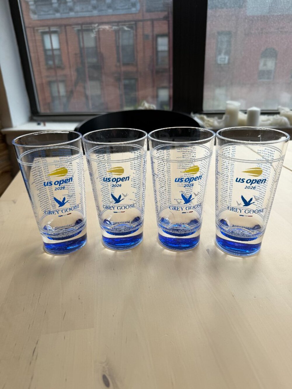 set of 4 2026 us open cups grey goose honey deuce
